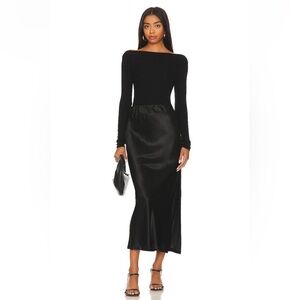 Enza Costa bias cut skirt in black